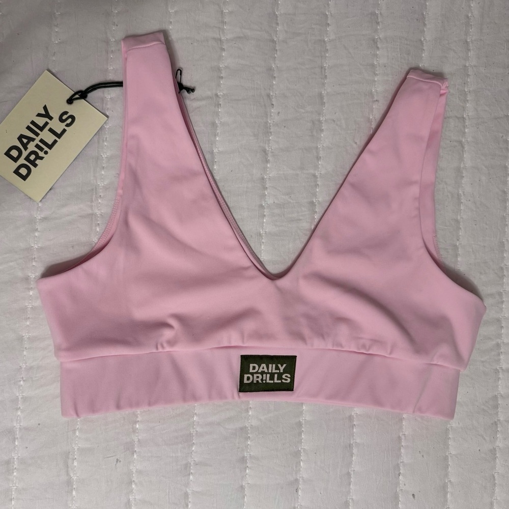Daily Drills Pink Go! V-Neck Bra in Cupid